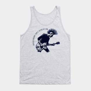 Punk Rock Guitar Player Graphic Tee | Mohawk Guitarist | Underground Sonic Revolution Tank Top